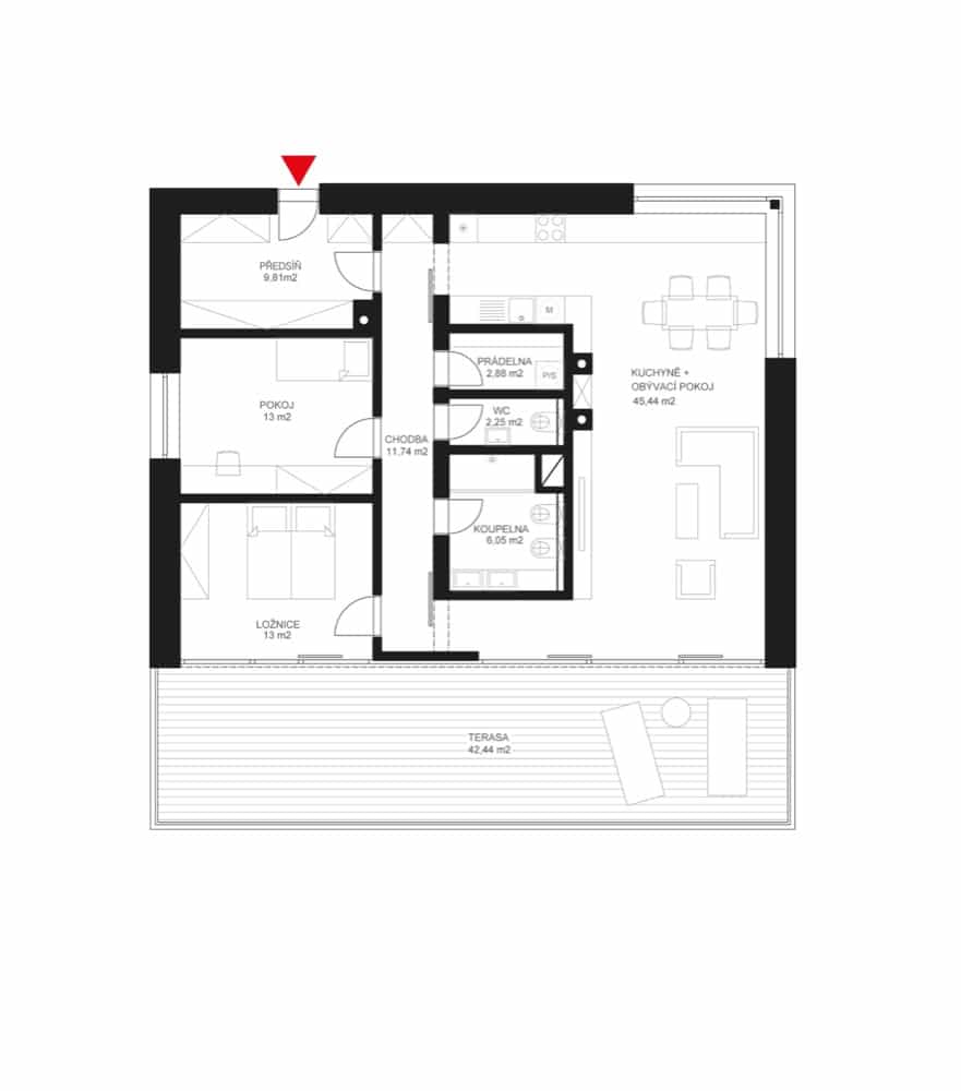 Prodej bytu 3+kk 104 m² s jedinečným výhledem na Jablonec nad Nisou